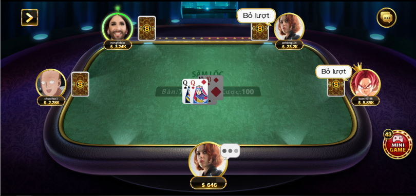 Hình ảnh minh họa chơi game bài Sâm – Lốc